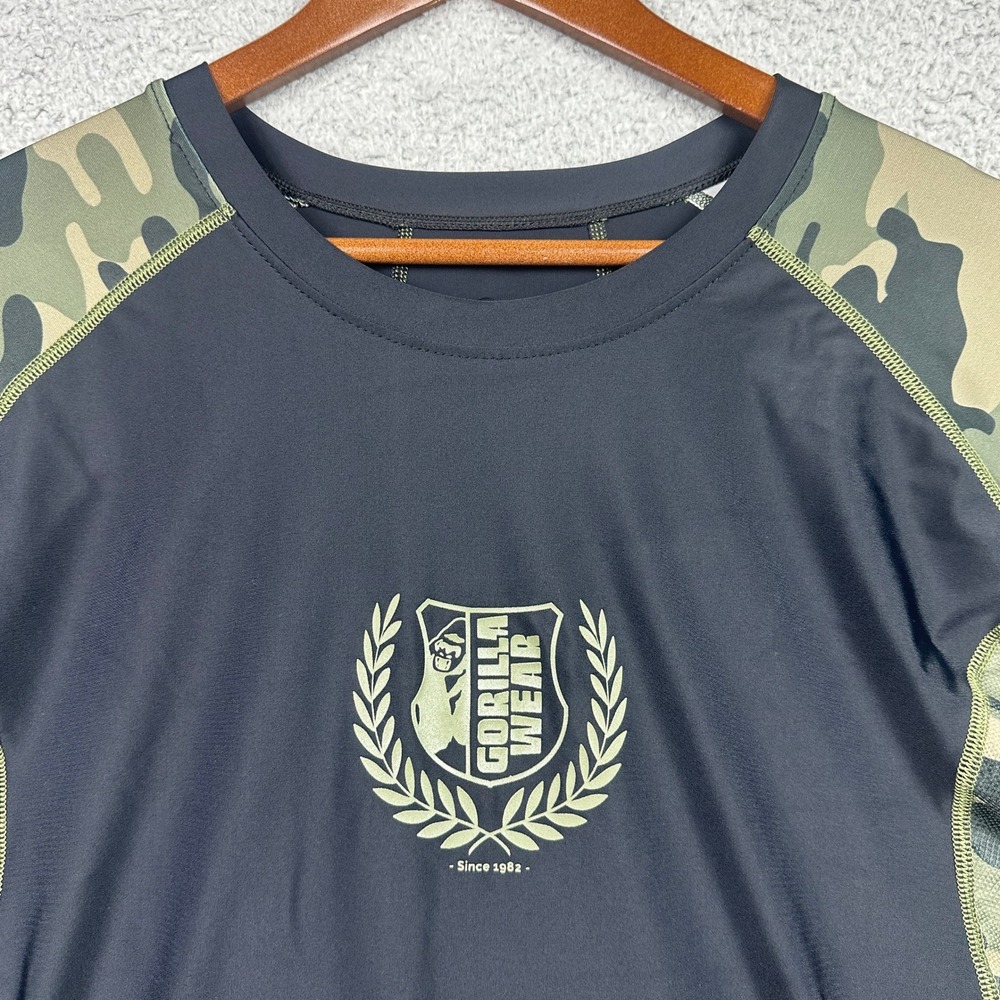 Gorilla Wear Lander Rashguard Mens 2XL Black Camo Long Sleeve Compression‎ Shirt - Picture 3 of 11
